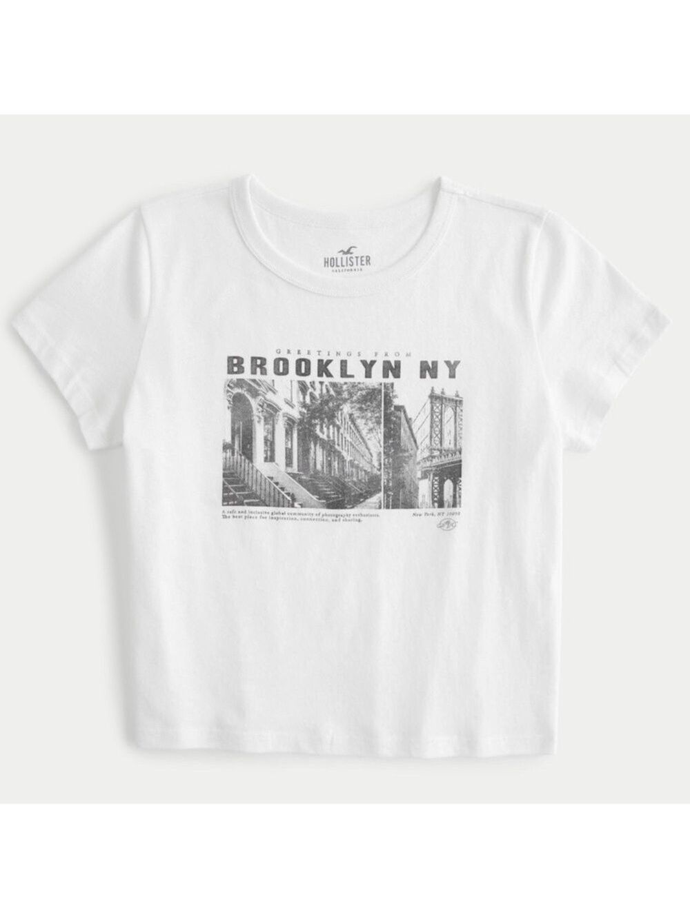 Hollister White Brooklyn NY Graphic Baby Tee